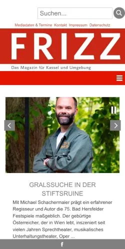 Anteprima del sito FRIZZ, media di Germania per articoli sponsorizzati