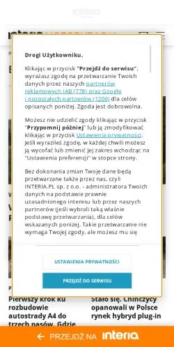 Podgląd witryny Motoryzacja Interia, medium z kraju Polska do artykułów sponsorowanych