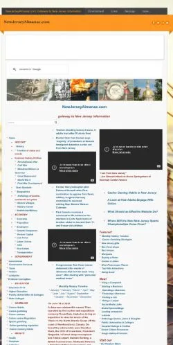 스폰서 기사용 미국 매체 New Jersey Almanac 사이트 미리보기