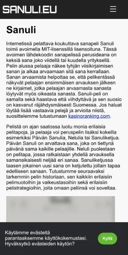 스폰서 기사용 핀란드 매체 Sanuli 사이트 미리보기