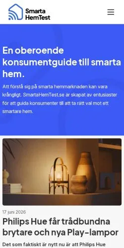 Voorbeeld van de site Smarta Hem Test, medium uit Zweden voor gesponsorde artikelen