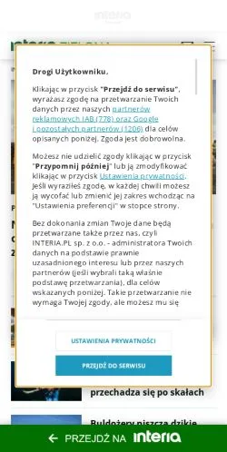 Podgląd witryny Zielona Interia, medium z kraju Polska do artykułów sponsorowanych