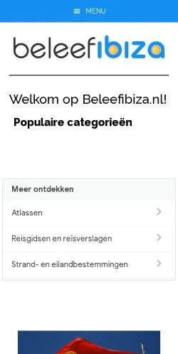 스폰서 기사용 네덜란드 매체 Beleef Ibiza 사이트 미리보기
