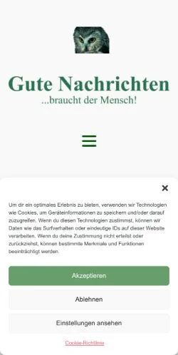 Podgląd witryny Gute Nachrichten, medium z kraju Niemcy do artykułów sponsorowanych