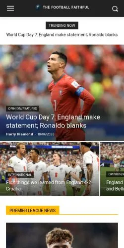 Anteprima del sito The Football Faithful, media di Stati Uniti per articoli sponsorizzati