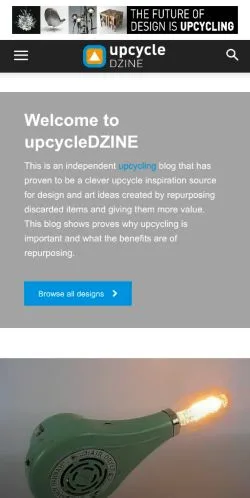 Anteprima del sito upcycleDZINE, media di Stati Uniti per articoli sponsorizzati