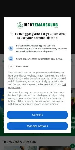 Anteprima del sito Media Temanggung, media di Indonesia per articoli sponsorizzati
