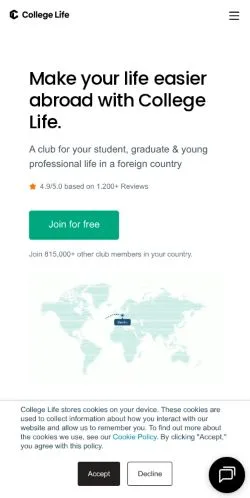 Podgląd witryny College Life, medium z kraju Stany Zjednoczone do artykułów sponsorowanych