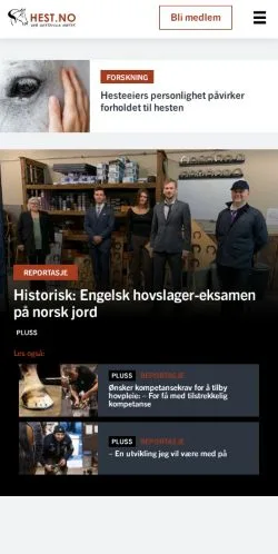 Pré-visualização do site Norges Hesteportal, meio de Noruega para artigos patrocinados