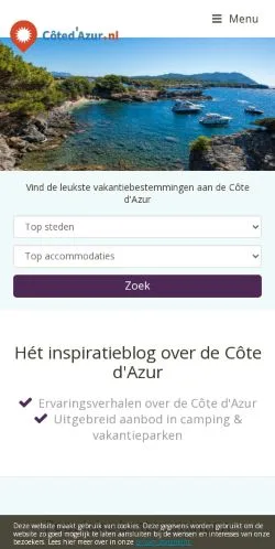 Anteprima del sito Côte d'Azur, media di Paesi Bassi per articoli sponsorizzati