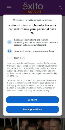 Anteprima del sito Exito Noticias, media di Messico per articoli sponsorizzati