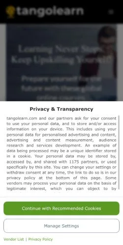 Preview of the TangoLearn website, a media outlet in United States for sponsored articles