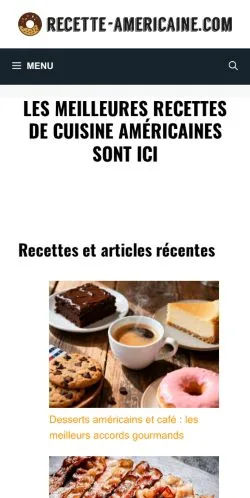 Anteprima del sito Recette Américaine, media di Francia per articoli sponsorizzati