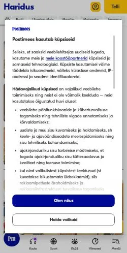 Anteprima del sito Haridusportaal, media di Estonia per articoli sponsorizzati