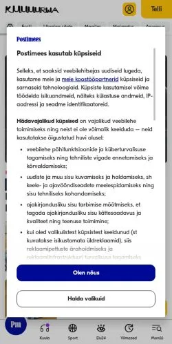 Anteprima del sito Kuuuurija, media di Estonia per articoli sponsorizzati
