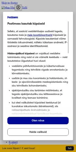 Anteprima del sito Maa Elu, media di Estonia per articoli sponsorizzati
