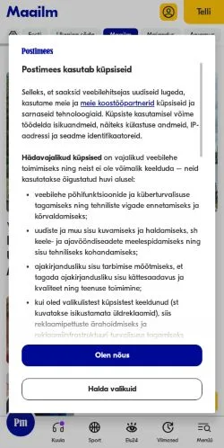 Anteprima del sito Postimees Maailm, media di Estonia per articoli sponsorizzati
