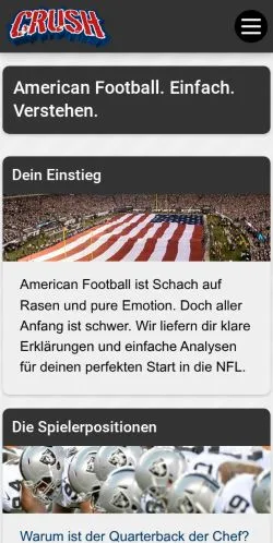 스폰서 기사용 독일 매체 NFL Crush 사이트 미리보기