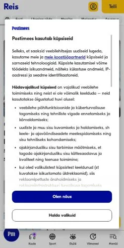 Podgląd witryny Reis, medium z kraju Estonia do artykułów sponsorowanych