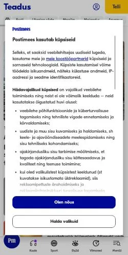 Anteprima del sito Teadus, media di Estonia per articoli sponsorizzati