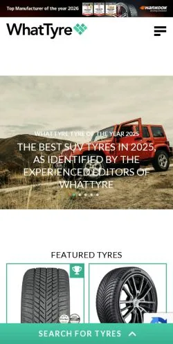 Podgląd witryny What Tyre, medium z kraju Wielka Brytania do artykułów sponsorowanych