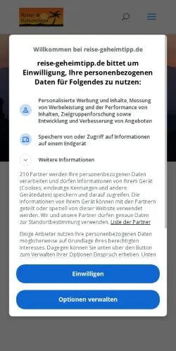 Anteprima del sito Reise Geheimtipp, media di Germania per articoli sponsorizzati