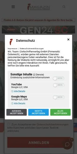 Anteprima del sito i-Magazin, media di Germania per articoli sponsorizzati