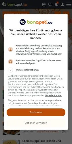 Anteprima del sito Bonapeti, media di Germania per articoli sponsorizzati