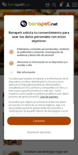Anteprima del sito Bonapeti, media di Spagna per articoli sponsorizzati