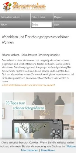 Podgląd witryny Zimmerschau, medium z kraju Niemcy do artykułów sponsorowanych
