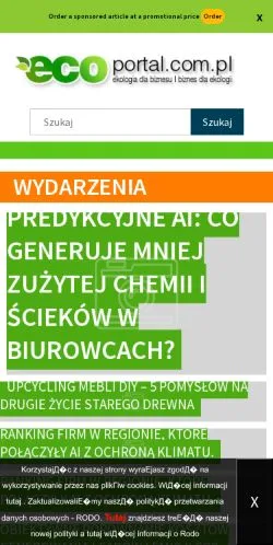 スポンサード記事向けのポーランドメディア、Portal Ekologicznyのサイトプレビュー