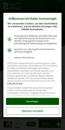 Förhandsvisning av webbplatsen Radio Summernight, medium i Schweiz för sponsrade artiklar