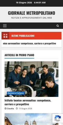 Vista previa del sitio Giornale Metropolitano, medio de Italia para artículos patrocinados