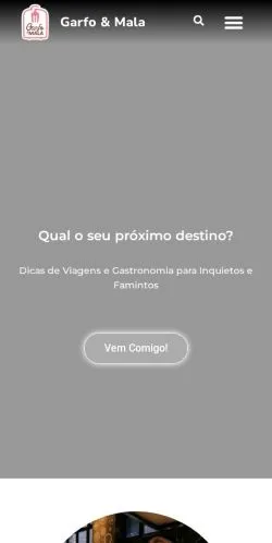 Voorbeeld van de site Garfo & Mala, medium uit Brazilië voor gesponsorde artikelen