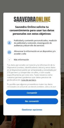 Anteprima del sito Saavedra Online, media di Argentina per articoli sponsorizzati
