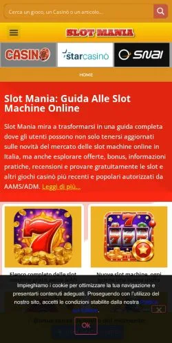 Podgląd witryny Slot Mania, medium z kraju Włochy do artykułów sponsorowanych