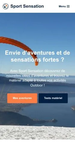 Vista previa del sitio Sport Sensation, medio de Francia para artículos patrocinados