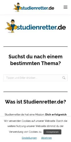 Aperçu du site Studienretter, média de Allemagne pour articles sponsorisés