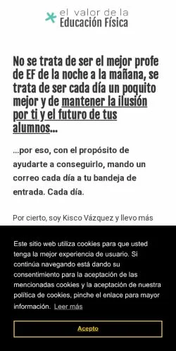 Anteprima del sito El Valor Educación Física, media di Spagna per articoli sponsorizzati