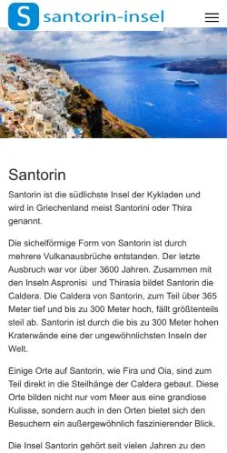 Podgląd witryny Santorin, medium z kraju Niemcy do artykułów sponsorowanych