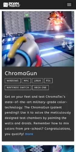 スポンサード記事向けのアメリカ合衆国メディア、Pixel Maniacsのサイトプレビュー