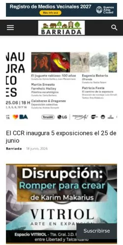 Pré-visualização do site Barriada, meio de Argentina para artigos patrocinados