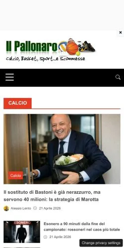 Podgląd witryny Il Pallonaro, medium z kraju Włochy do artykułów sponsorowanych