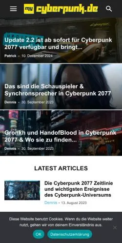 Anteprima del sito MyCyberpunk, media di Germania per articoli sponsorizzati