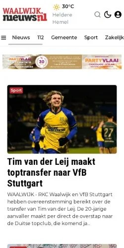 Anteprima del sito Nieuws.nl Waalwijk, media di Paesi Bassi per articoli sponsorizzati