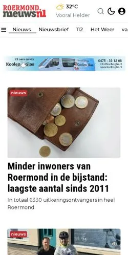 Anteprima del sito Roermond. Jouw wereld. Jouw nieuws., media di Paesi Bassi per articoli sponsorizzati