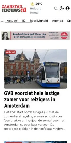 Anteprima del sito Zaanstad. Jouw wereld. Jouw nieuws., media di Paesi Bassi per articoli sponsorizzati