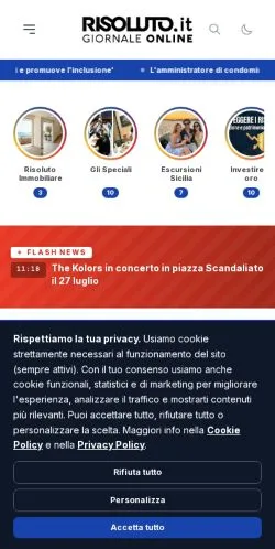 Podgląd witryny Risoluto, medium z kraju Włochy do artykułów sponsorowanych