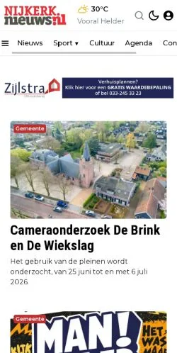 Podgląd witryny Nijkerk Nieuws, medium z kraju Holandia do artykułów sponsorowanych