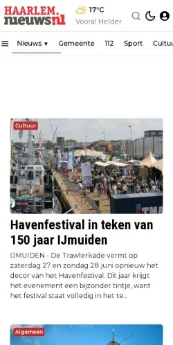 Podgląd witryny Haarlem. Jouw wereld. Jouw nieuws., medium z kraju Holandia do artykułów sponsorowanych